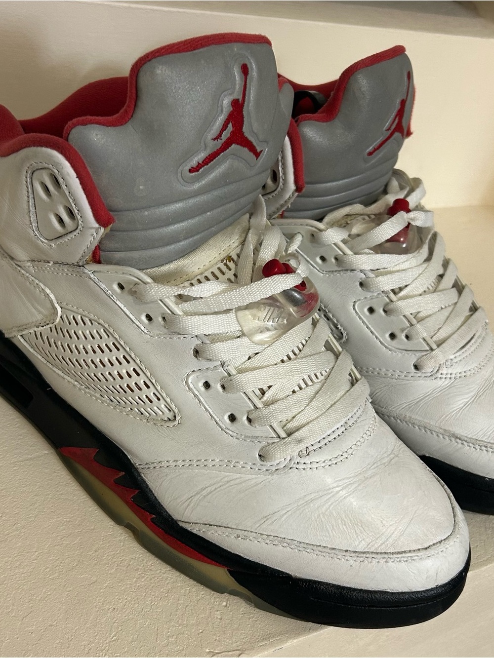 Jordan 5 Fire Red size 8.5 men with no box.